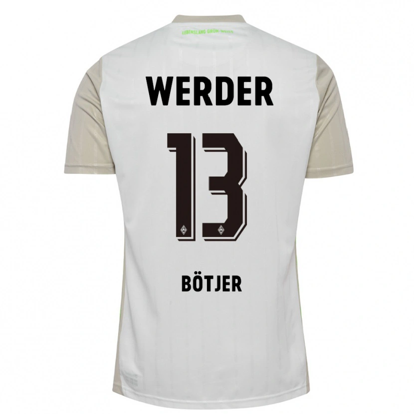 Danxen Mujer Camiseta Linus Bötjer #13 Blanco Negro 2ª Equipación 2025/26 La Camisa México