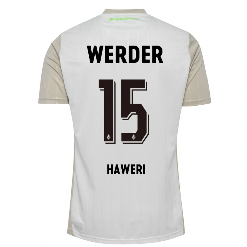 Danxen Mujer Camiseta Adrian Haweri #15 Blanco Negro 2ª Equipación 2025/26 La Camisa México