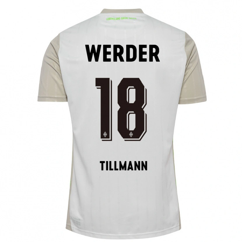 Danxen Mujer Camiseta Felix Tillmann #18 Blanco Negro 2ª Equipación 2025/26 La Camisa México