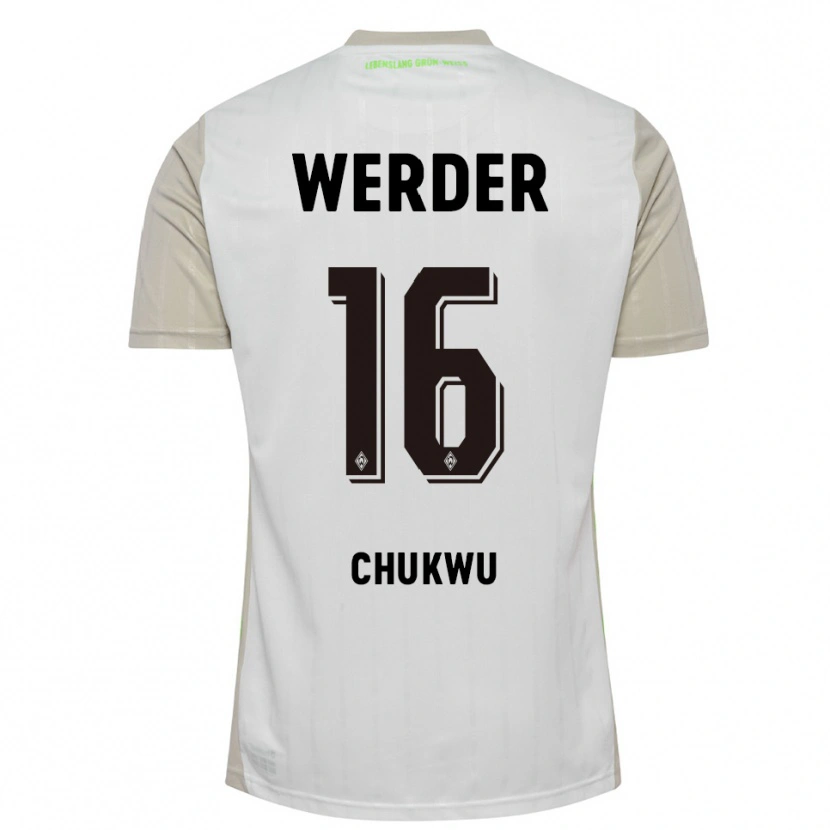 Danxen Mujer Camiseta Emmanuel Chukwu #16 Blanco Negro 2ª Equipación 2025/26 La Camisa México