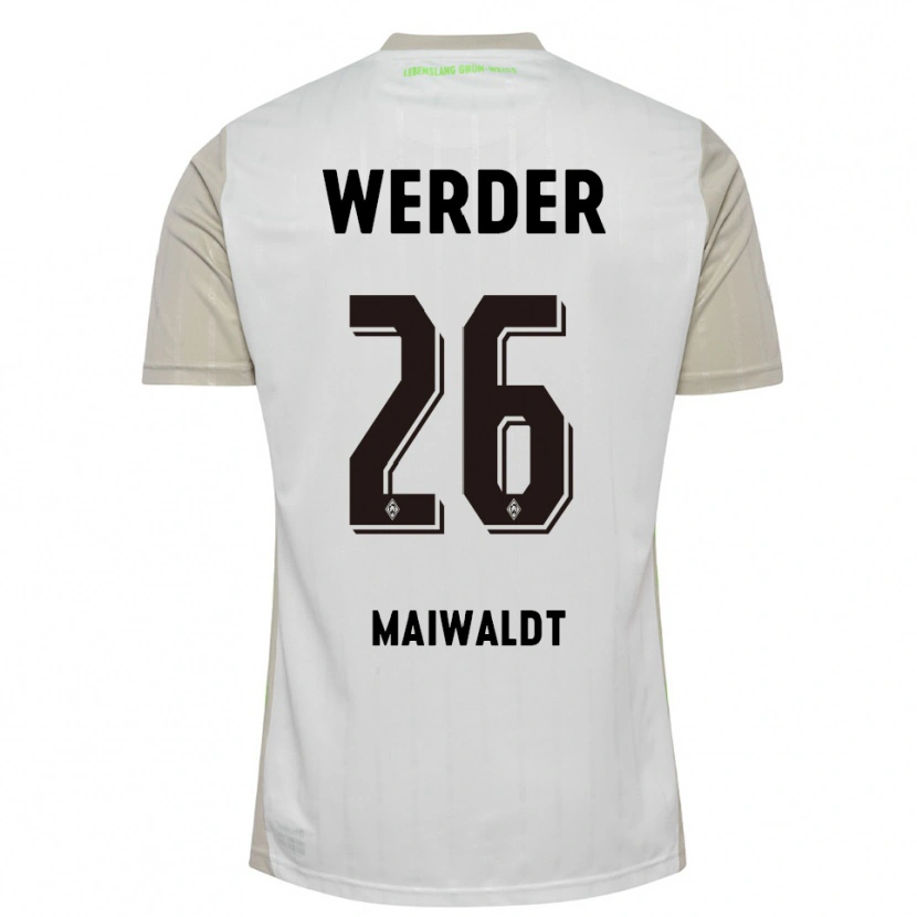 Danxen Mujer Camiseta Julius Maiwaldt #26 Blanco Negro 2ª Equipación 2025/26 La Camisa México