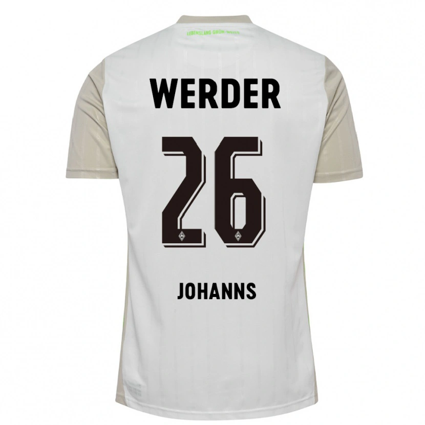 Danxen Mujer Camiseta Lennart Johanns #26 Blanco Negro 2ª Equipación 2025/26 La Camisa México