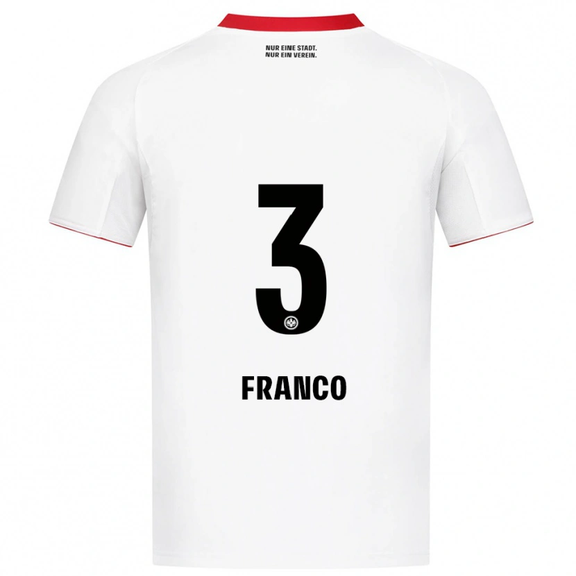 Danxen Mujer Camiseta Giuseppe Franco #3 Blanco Rojo 2ª Equipación 2025/26 La Camisa México