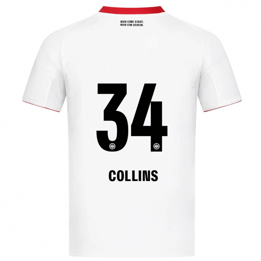Danxen Mujer Camiseta Nnamdi Collins #34 Blanco Rojo 2ª Equipación 2025/26 La Camisa México