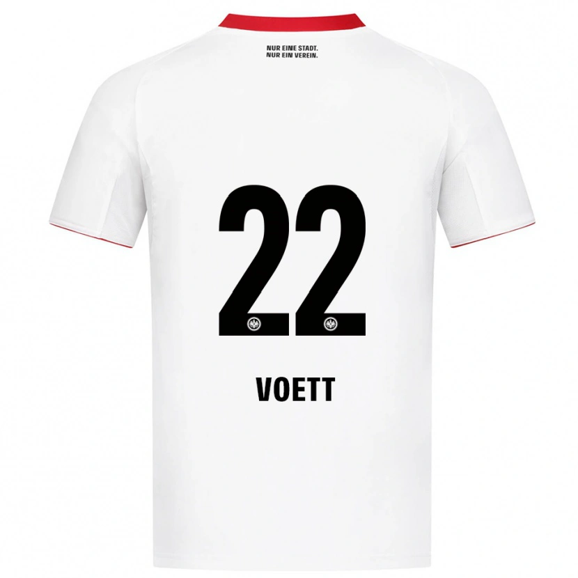 Danxen Mujer Camiseta Johannes Vött #22 Blanco Rojo 2ª Equipación 2025/26 La Camisa México