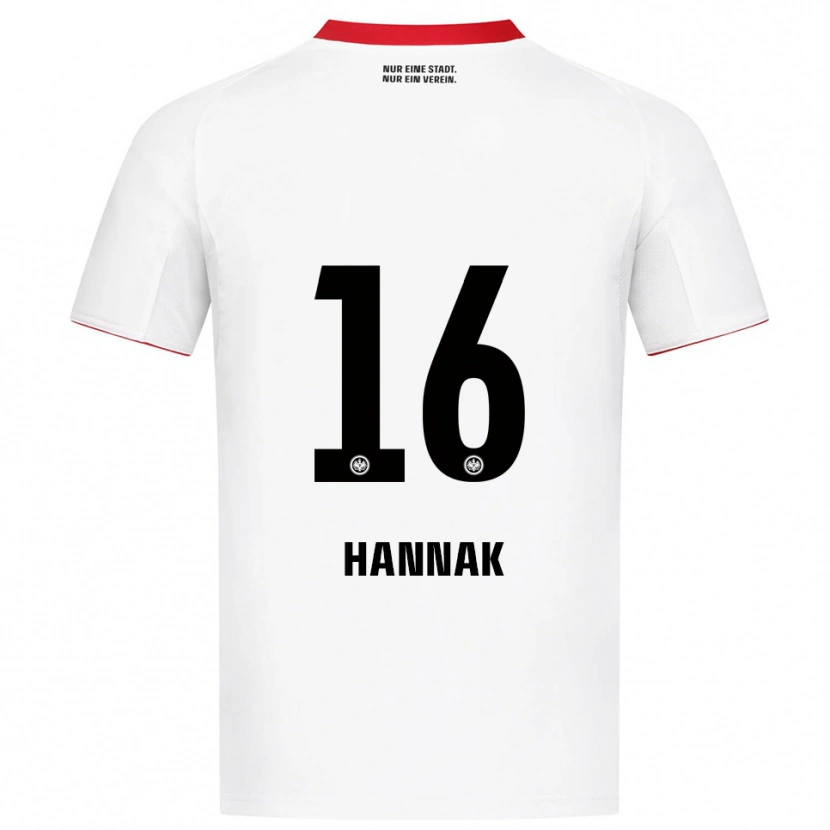 Danxen Mujer Camiseta Tim Hannak #16 Blanco Rojo 2ª Equipación 2025/26 La Camisa México