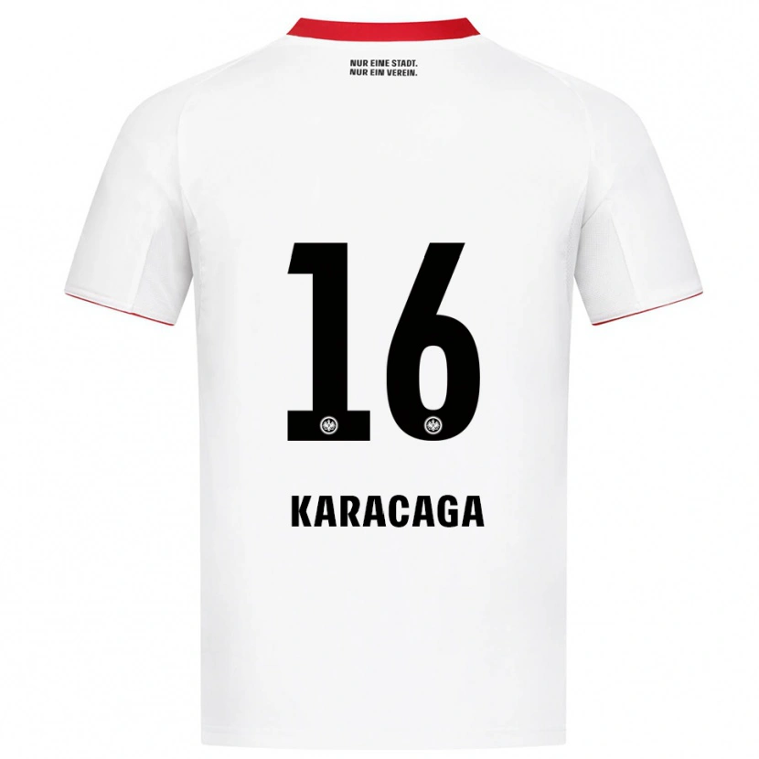 Danxen Mujer Camiseta Tom Karacaga #16 Blanco Rojo 2ª Equipación 2025/26 La Camisa México