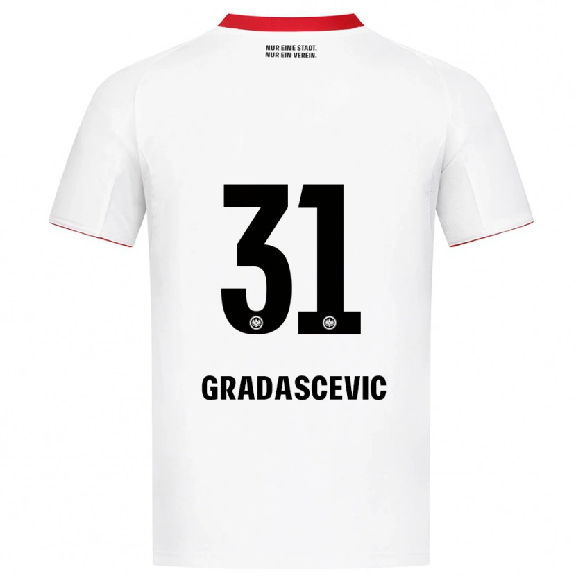 Danxen Mujer Camiseta Meris Gradascevic #31 Blanco Rojo 2ª Equipación 2025/26 La Camisa México