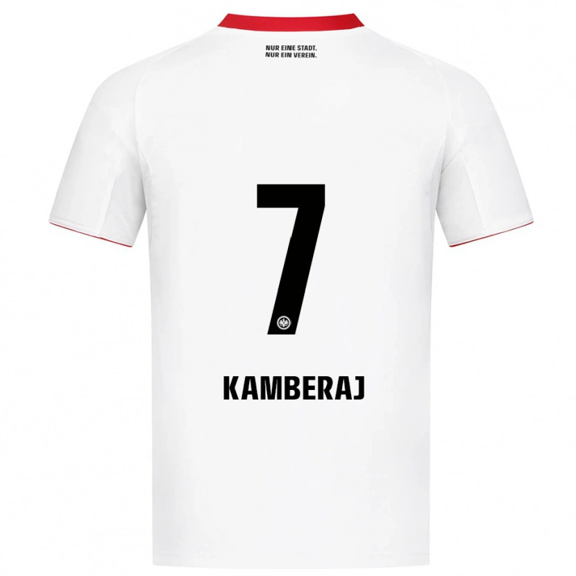 Danxen Mujer Camiseta Donart Kamberaj #7 Blanco Rojo 2ª Equipación 2025/26 La Camisa México