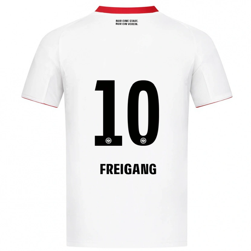 Danxen Mujer Camiseta Laura Freigang #10 Blanco Rojo 2ª Equipación 2025/26 La Camisa México