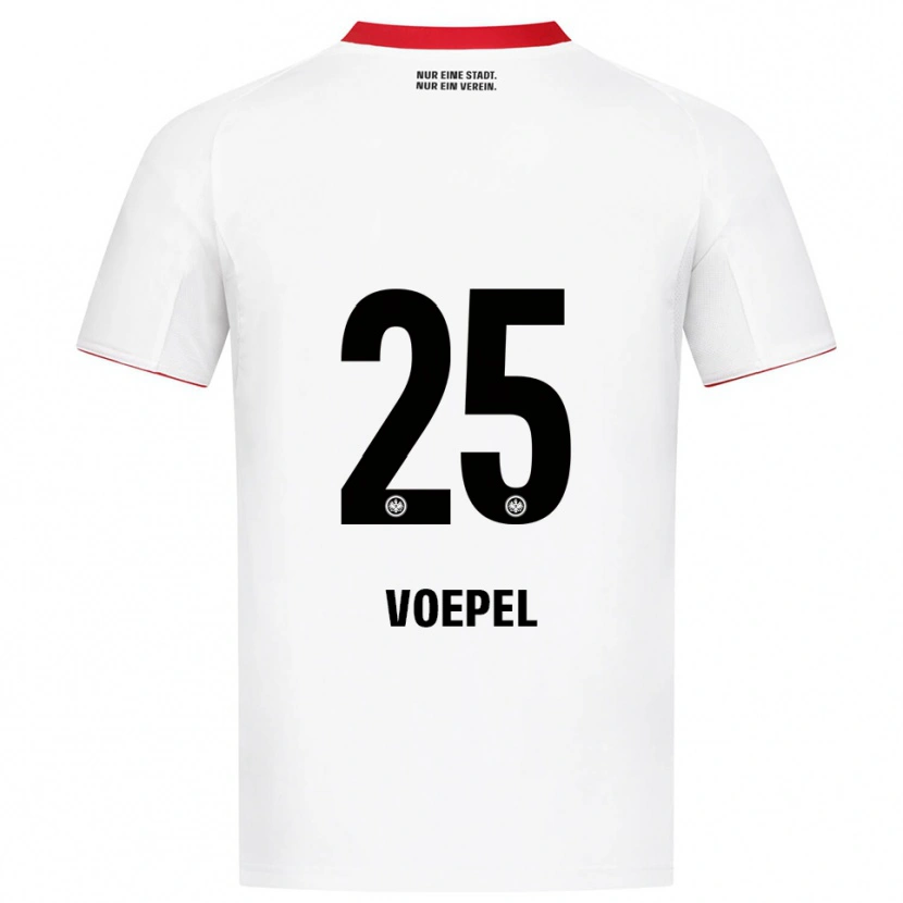 Danxen Mujer Camiseta Lukas Voepel #25 Blanco Rojo 2ª Equipación 2025/26 La Camisa México