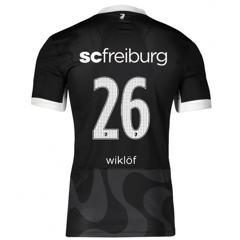 Danxen Mujer Camiseta Oscar Wiklöf #26 Negro Blanco 2ª Equipación 2025/26 La Camisa México