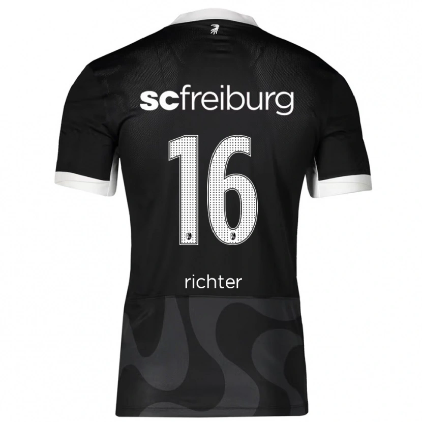 Danxen Mujer Camiseta Tom Richter #16 Negro Blanco 2ª Equipación 2025/26 La Camisa México