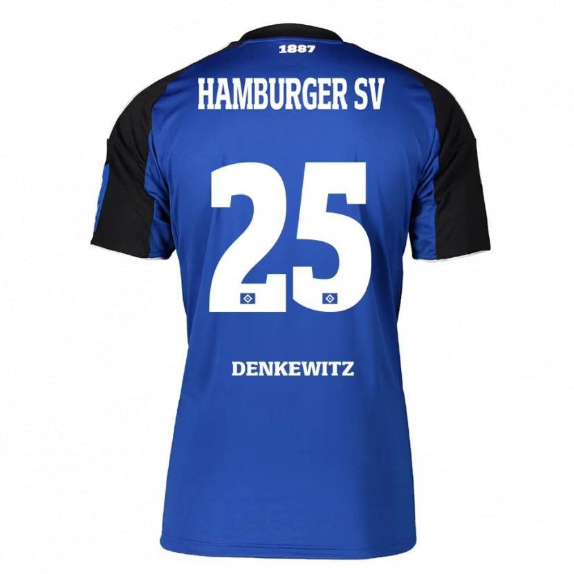 Danxen Mujer Camiseta Nick Denkewitz #25 Azul Negro 2ª Equipación 2025/26 La Camisa México