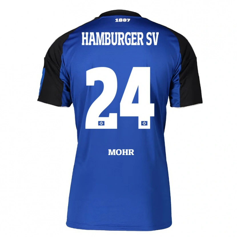 Danxen Mujer Camiseta Jannik Mohr #24 Azul Negro 2ª Equipación 2025/26 La Camisa México
