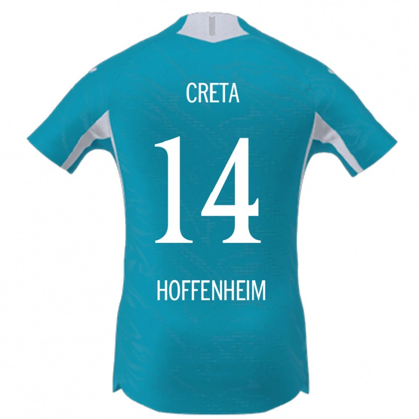Danxen Mujer Camiseta David Creța #14 Azul Cielo 2ª Equipación 2025/26 La Camisa México