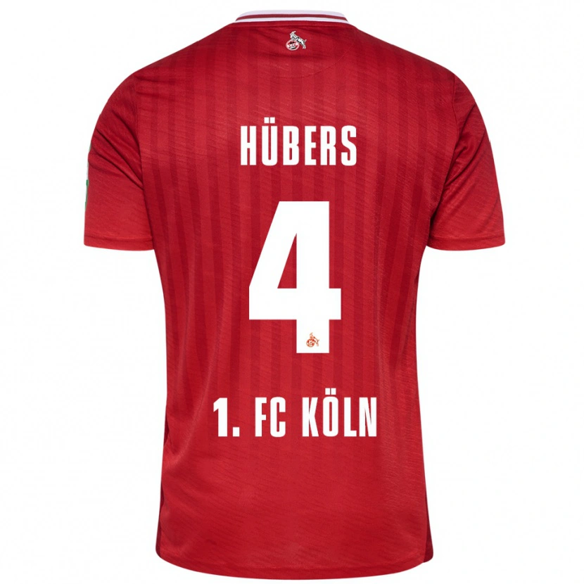 Danxen Mujer Camiseta Timo Hübers #4 Rojo Blanco 2ª Equipación 2025/26 La Camisa México