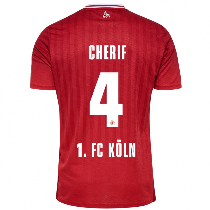 Danxen Mujer Camiseta Hamed Cherif #4 Rojo Blanco 2ª Equipación 2025/26 La Camisa México