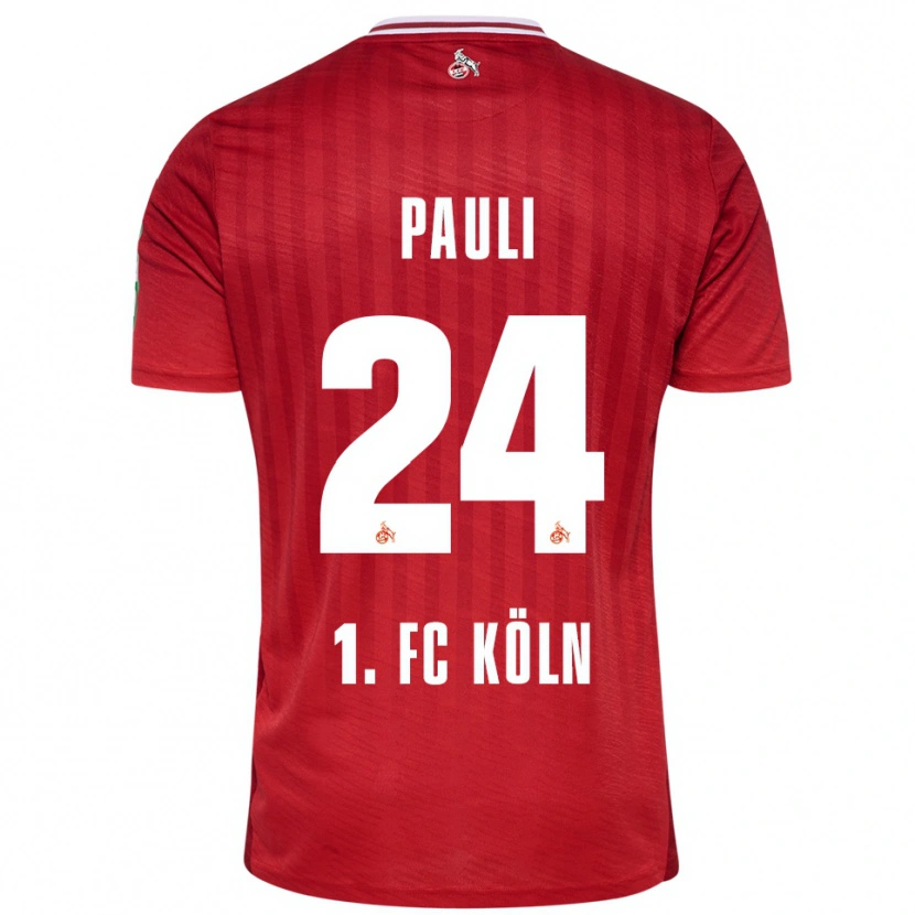 Danxen Mujer Camiseta Julian Pauli #24 Rojo Blanco 2ª Equipación 2025/26 La Camisa México