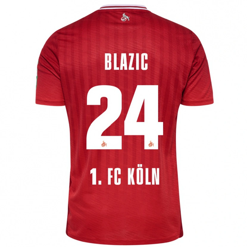 Danxen Mujer Camiseta Alessandro Blazic #24 Rojo Blanco 2ª Equipación 2025/26 La Camisa México