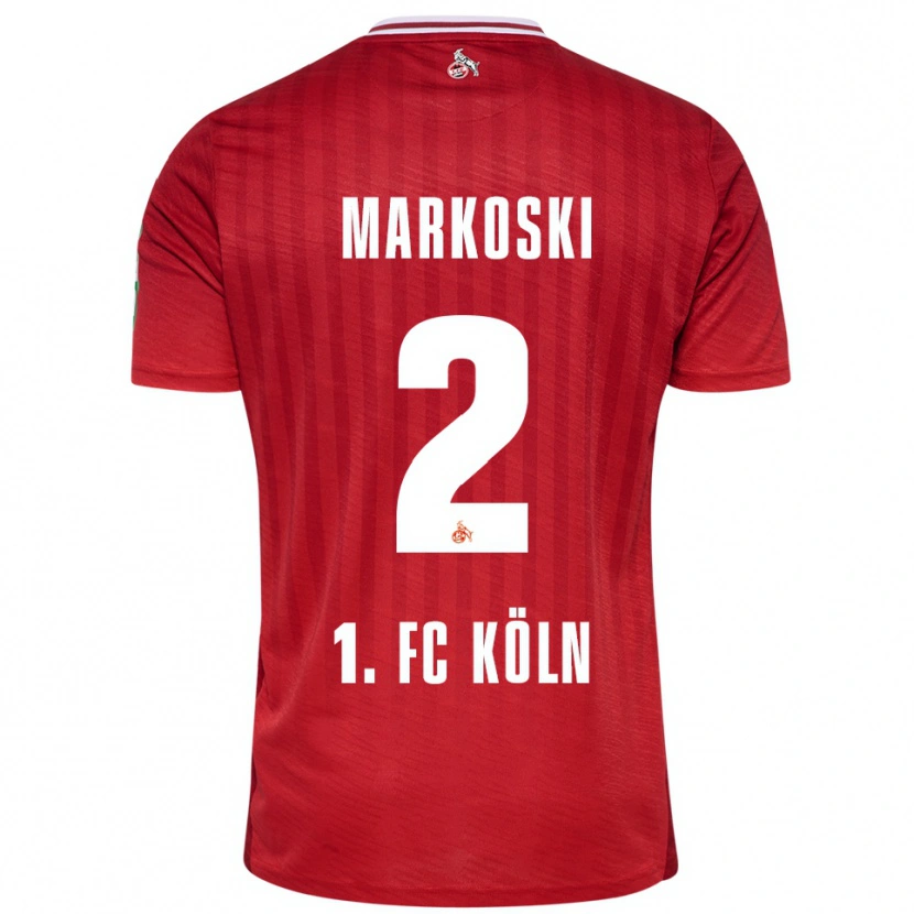 Danxen Mujer Camiseta Kristian Markoski #2 Rojo Blanco 2ª Equipación 2025/26 La Camisa México
