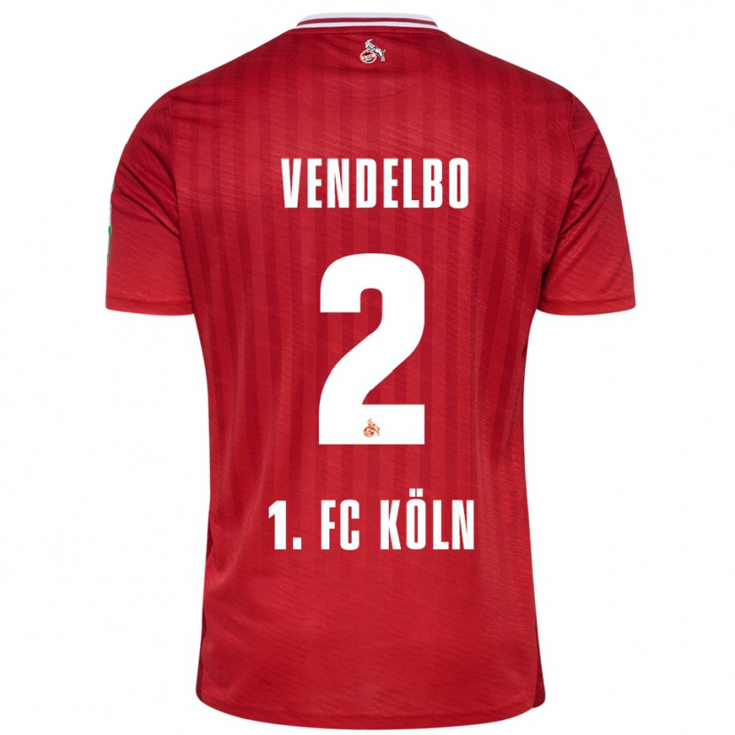 Danxen Mujer Camiseta Sofie Vendelbo #2 Rojo Blanco 2ª Equipación 2025/26 La Camisa México
