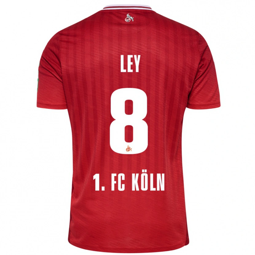 Danxen Mujer Camiseta Benjamin Ley #8 Rojo Blanco 2ª Equipación 2025/26 La Camisa México