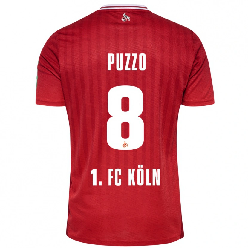 Danxen Mujer Camiseta Alessandro Puzzo #8 Rojo Blanco 2ª Equipación 2025/26 La Camisa México