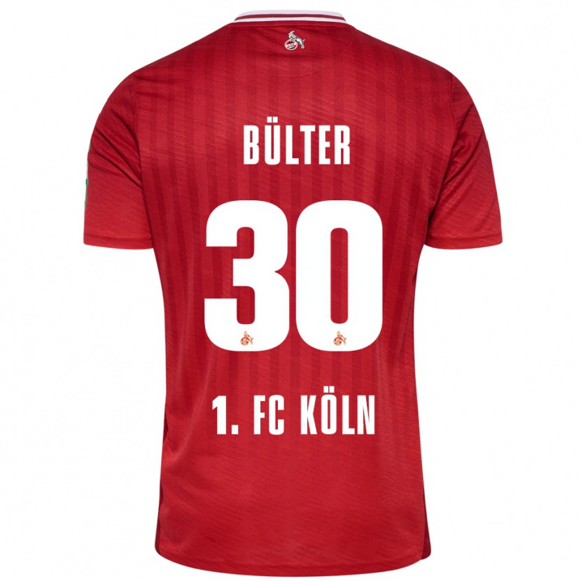 Danxen Mujer Camiseta Marius Bülter #30 Rojo Blanco 2ª Equipación 2025/26 La Camisa México