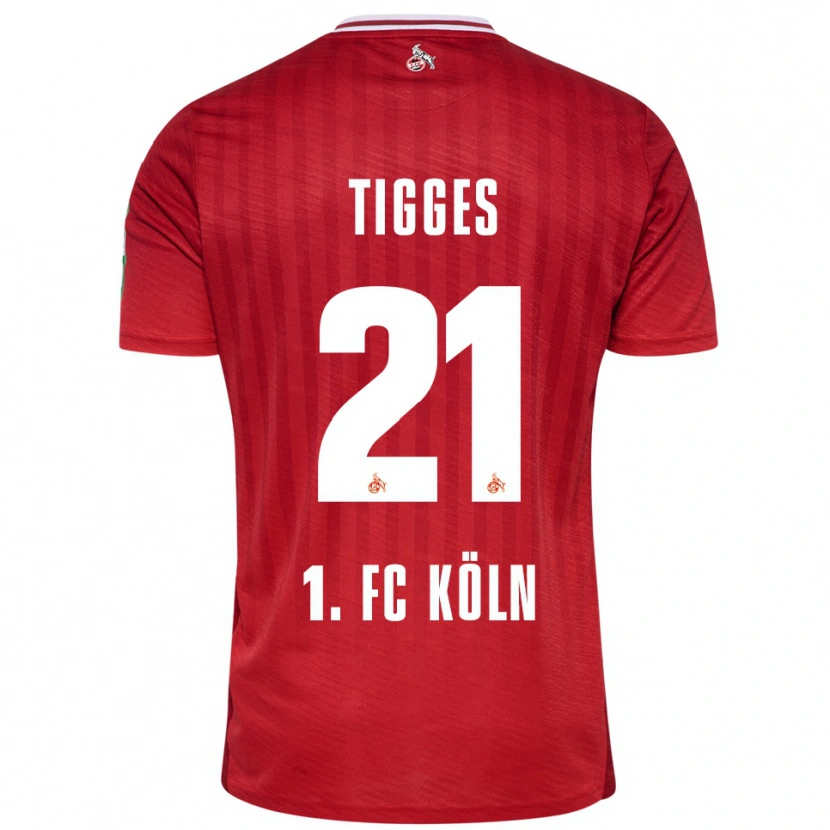 Danxen Mujer Camiseta Steffen Tigges #21 Rojo Blanco 2ª Equipación 2025/26 La Camisa México