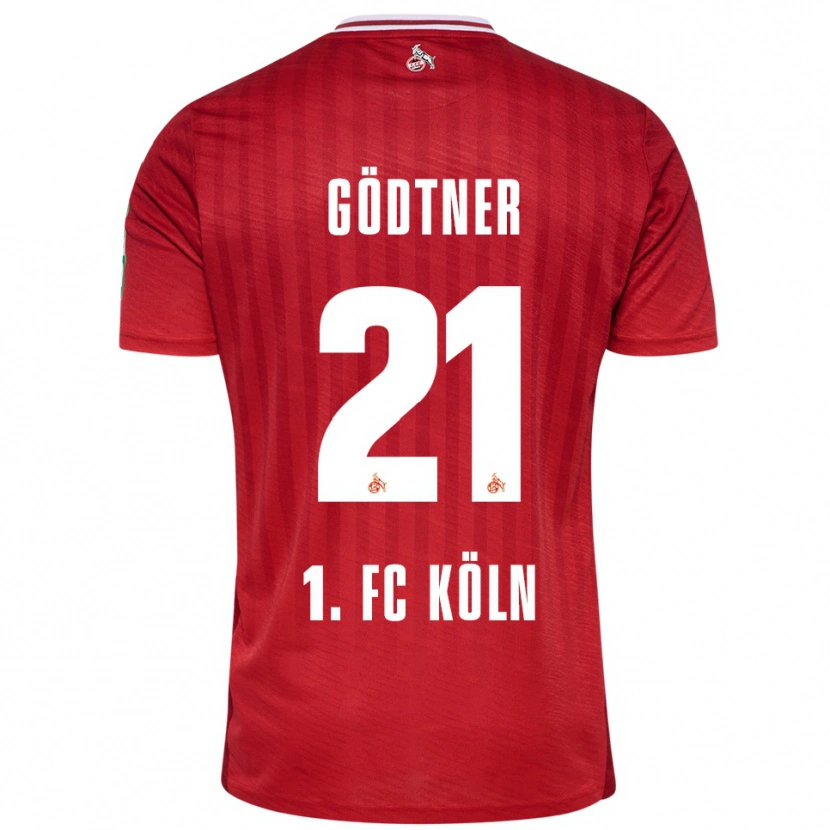 Danxen Mujer Camiseta Matteo Gödtner #21 Rojo Blanco 2ª Equipación 2025/26 La Camisa México