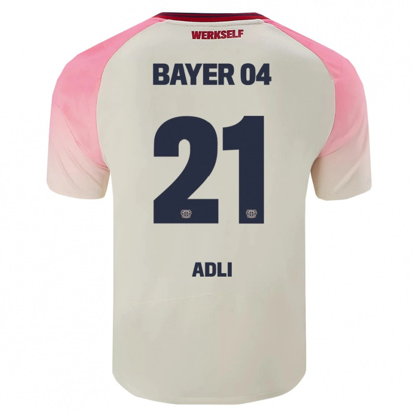 Danxen Mujer Camiseta Amine Adli #21 Rosa Blanquecino 2ª Equipación 2025/26 La Camisa México