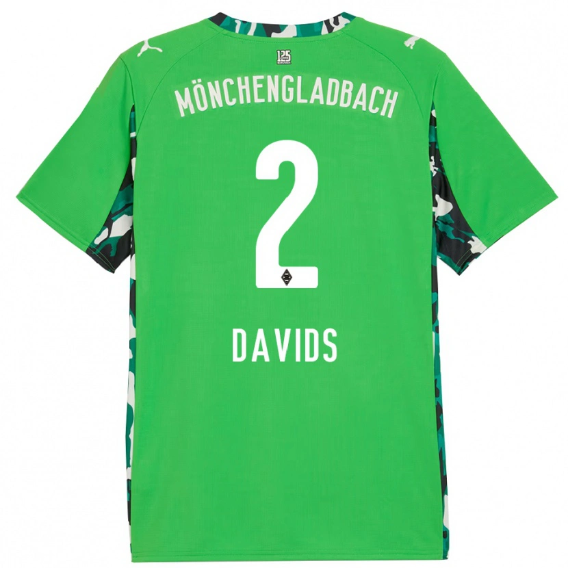 Danxen Mujer Camiseta Leander Davids #2 Verde Negro 2ª Equipación 2025/26 La Camisa México