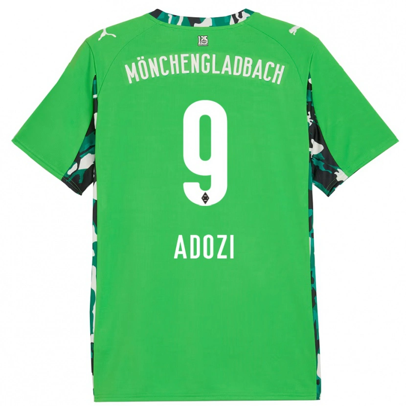 Danxen Mujer Camiseta Justin Adozi #9 Verde Negro 2ª Equipación 2025/26 La Camisa México