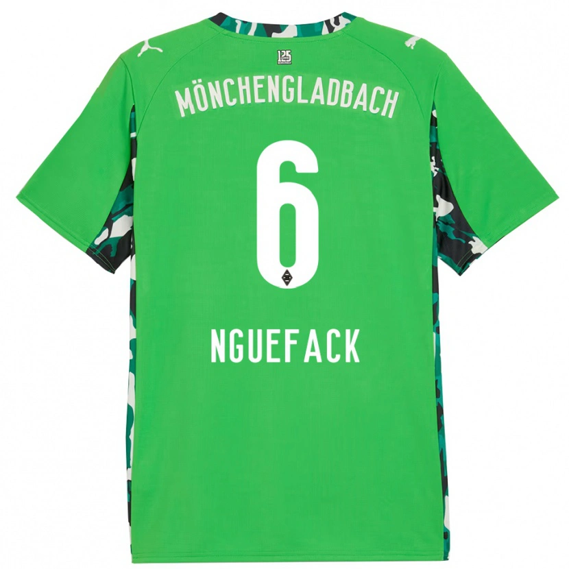 Danxen Mujer Camiseta Mathieu Nguefack #6 Verde Negro 2ª Equipación 2025/26 La Camisa México