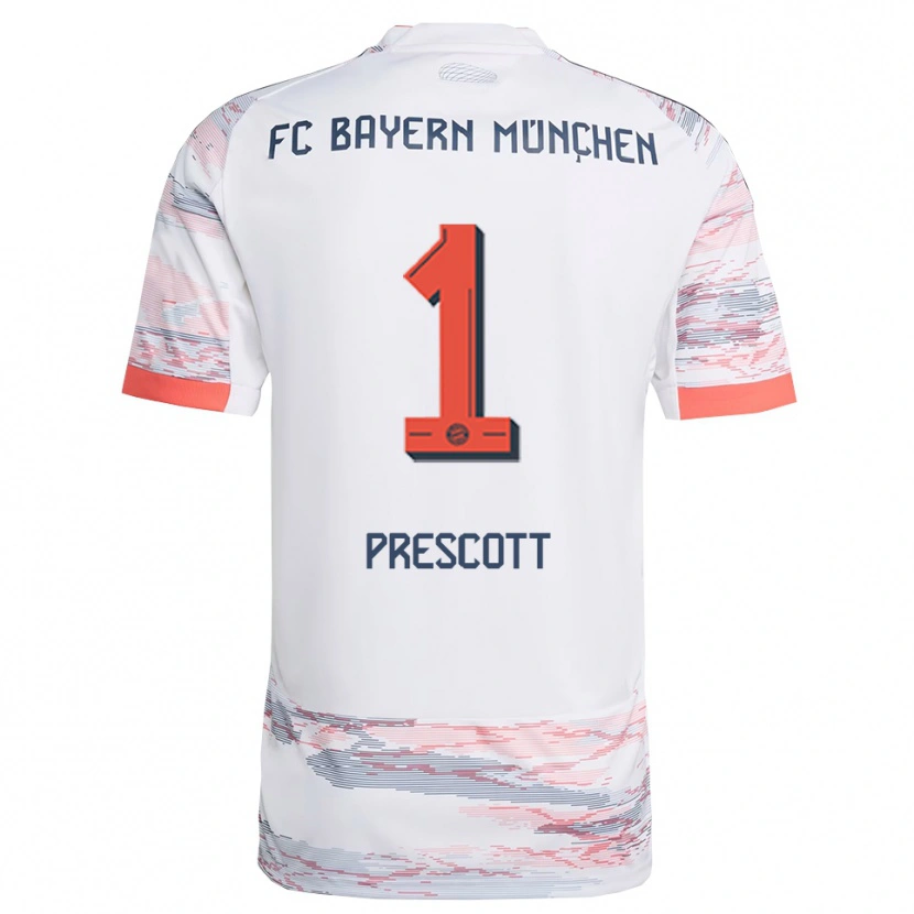 Danxen Mujer Camiseta Leonard Prescott #1 Blanco Gris 2ª Equipación 2025/26 La Camisa México