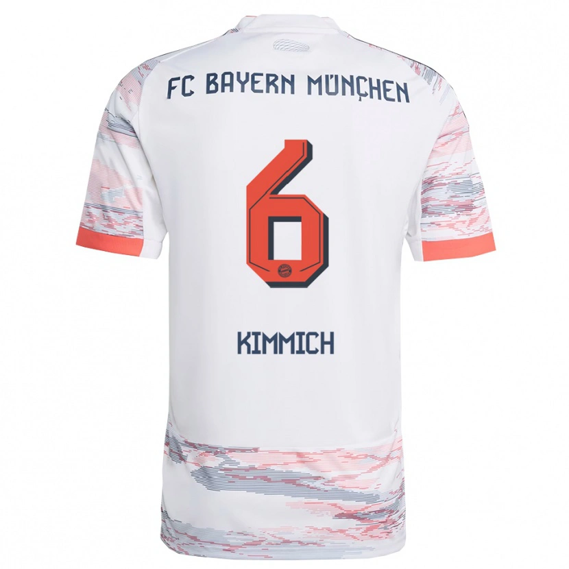 Danxen Mujer Camiseta Joshua Kimmich #6 Blanco Gris 2ª Equipación 2025/26 La Camisa México