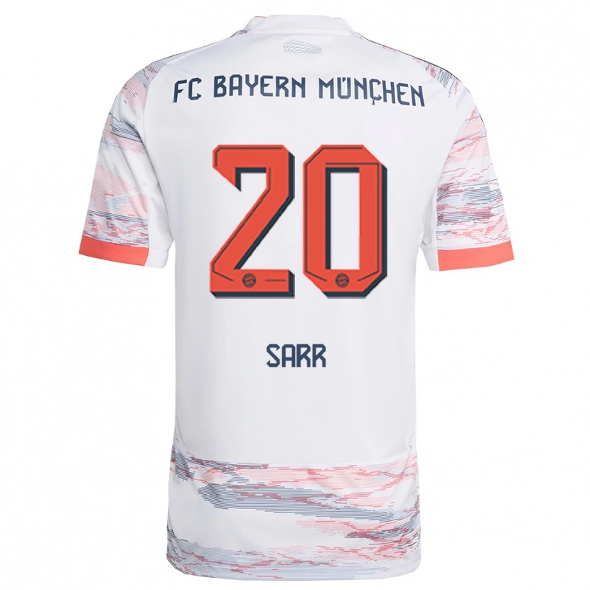 Danxen Mujer Camiseta Bouna Sarr #20 Blanco Gris 2ª Equipación 2025/26 La Camisa México