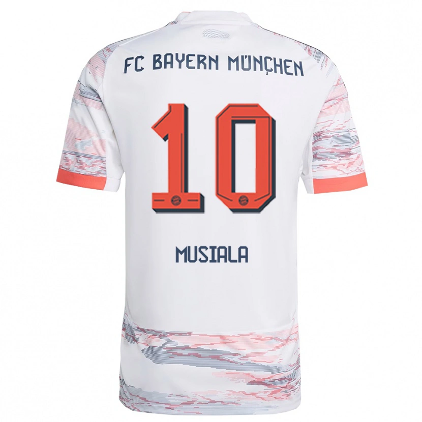 Danxen Mujer Camiseta Jamal Musiala #10 Blanco Gris 2ª Equipación 2025/26 La Camisa México