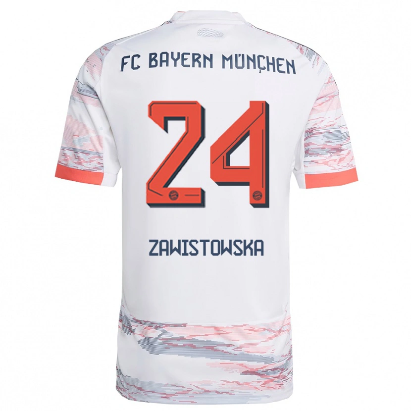 Danxen Mujer Camiseta Weronika Zawistowska #24 Blanco Gris 2ª Equipación 2025/26 La Camisa México