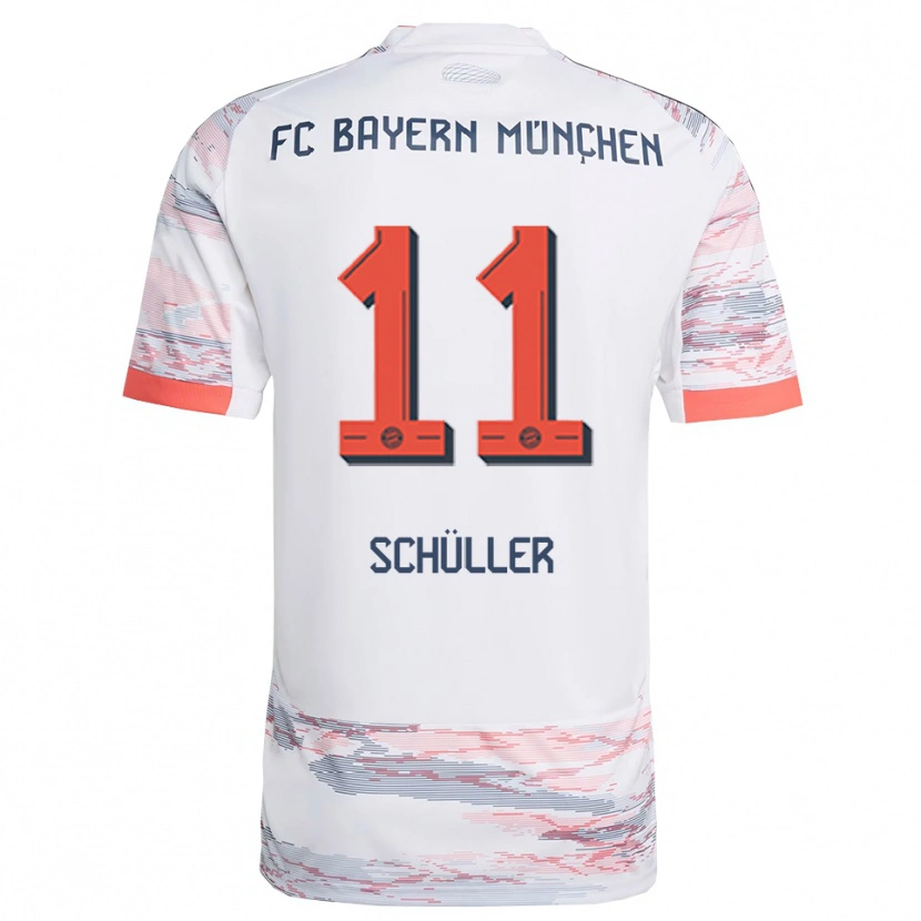 Danxen Mujer Camiseta Lea Schüller #11 Blanco Gris 2ª Equipación 2025/26 La Camisa México
