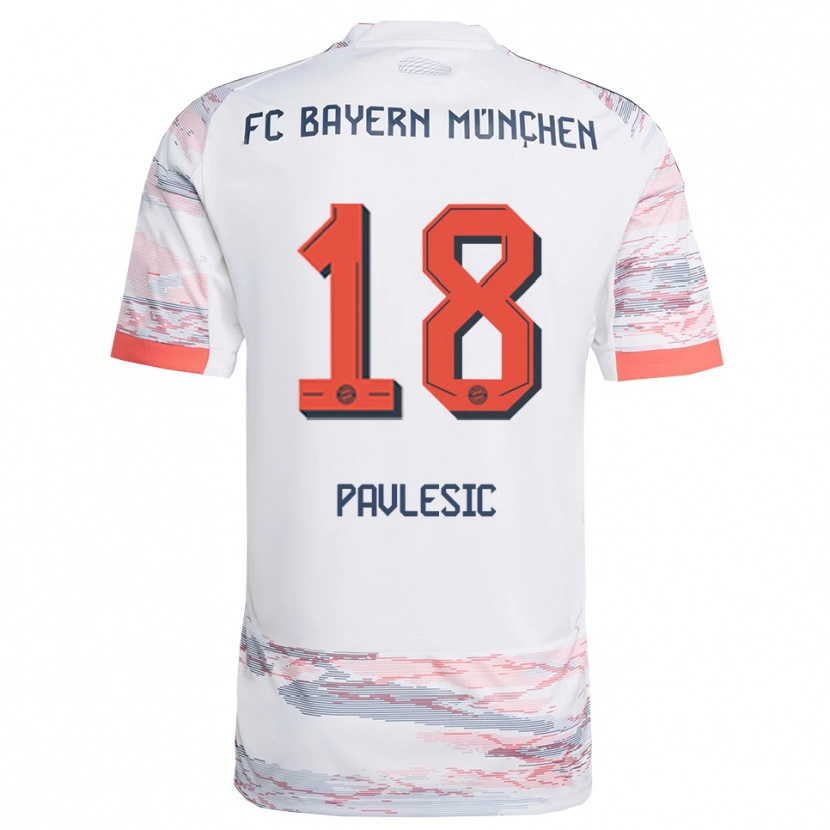 Danxen Mujer Camiseta Anthony Pavlesic #18 Blanco Gris 2ª Equipación 2025/26 La Camisa México