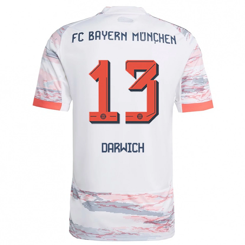 Danxen Mujer Camiseta Maher Darwich #13 Blanco Gris 2ª Equipación 2025/26 La Camisa México