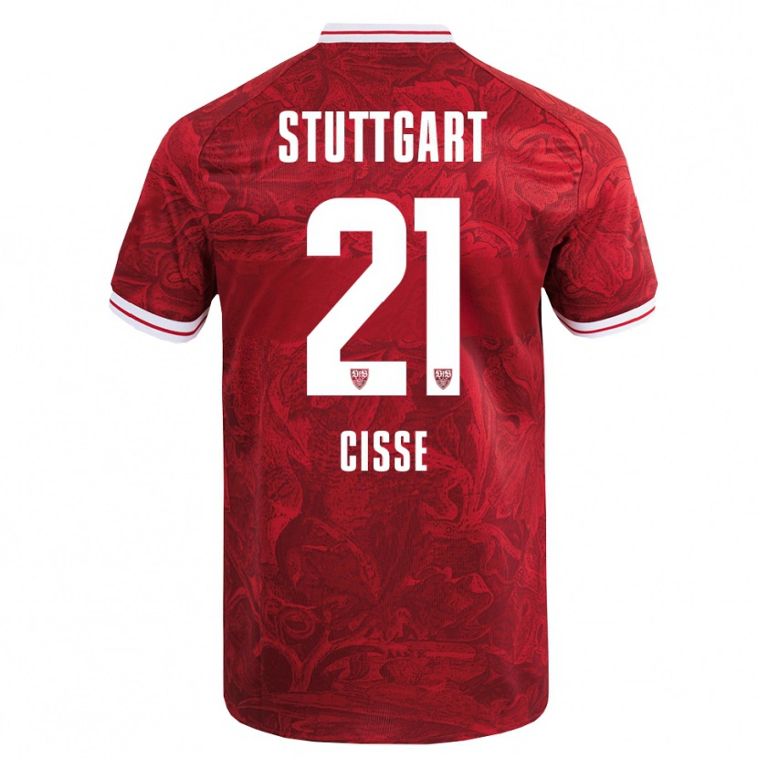Danxen Mujer Camiseta Moussa Cissé #21 Rojo Negro 2ª Equipación 2025/26 La Camisa México
