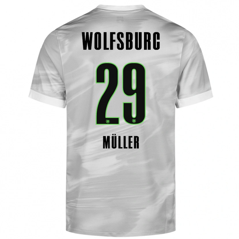 Danxen Mujer Camiseta Marius Müller #29 Gris Blanco 2ª Equipación 2025/26 La Camisa México
