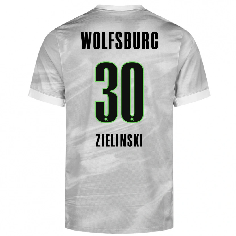 Danxen Mujer Camiseta Jakub Zielinski #30 Gris Blanco 2ª Equipación 2025/26 La Camisa México