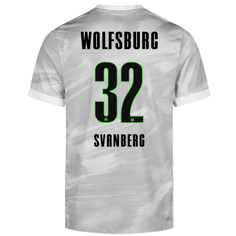 Danxen Mujer Camiseta Mattias Svanberg #32 Gris Blanco 2ª Equipación 2025/26 La Camisa México