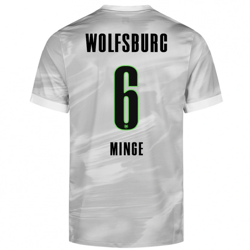 Danxen Mujer Camiseta Janina Minge #6 Gris Blanco 2ª Equipación 2025/26 La Camisa México
