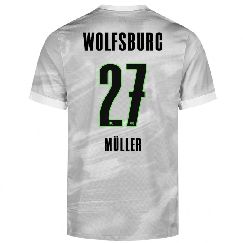 Danxen Mujer Camiseta Fabio Müller #27 Gris Blanco 2ª Equipación 2025/26 La Camisa México