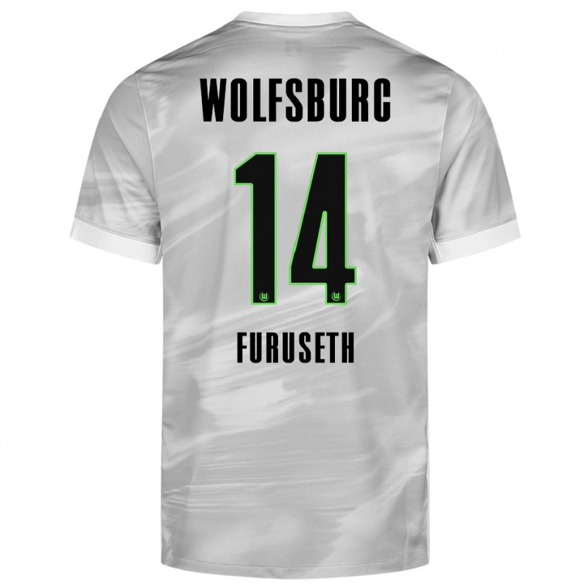 Danxen Mujer Camiseta Truls Furuseth #14 Gris Blanco 2ª Equipación 2025/26 La Camisa México